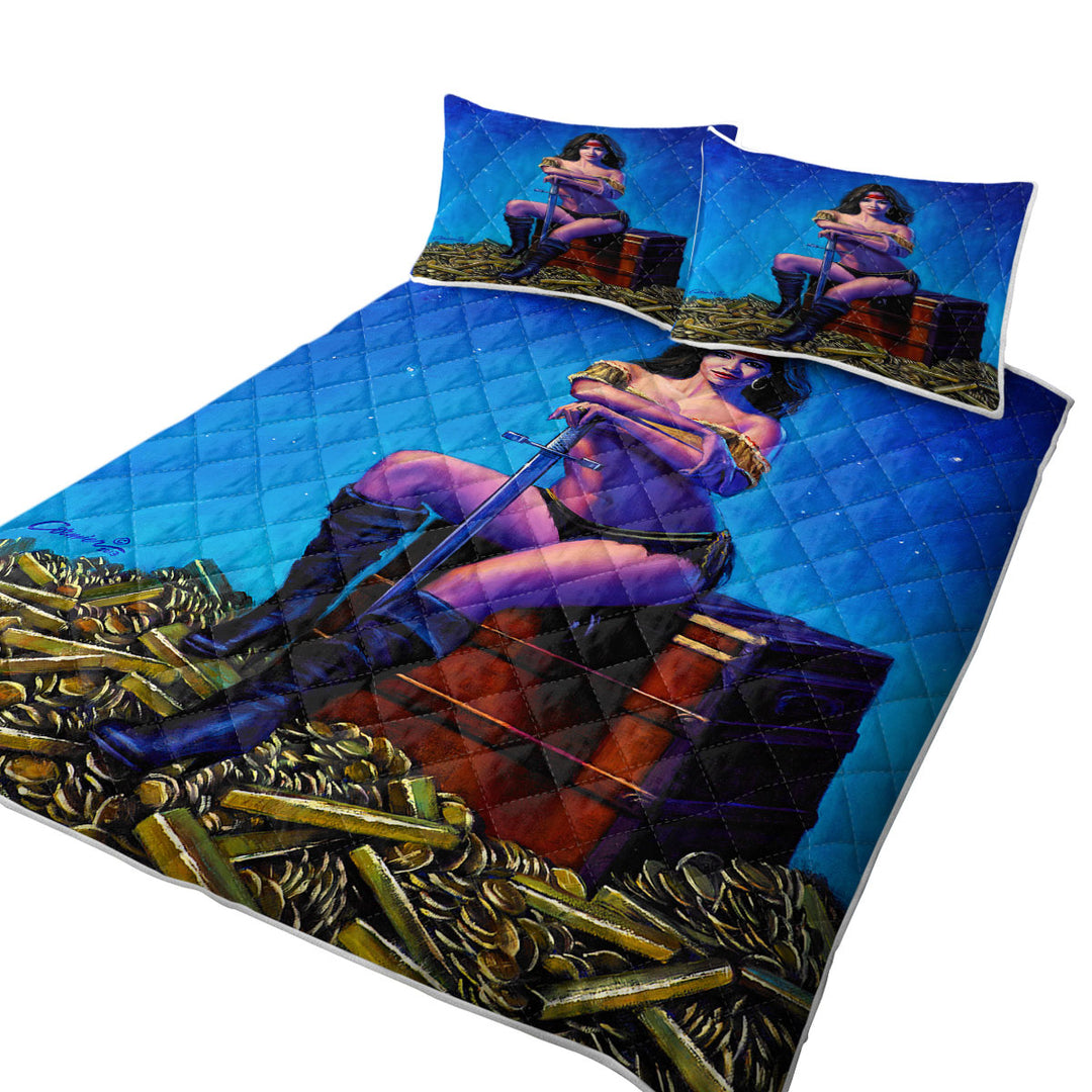 Swashbucklers Bounty Woman Gold Treasure Quilts