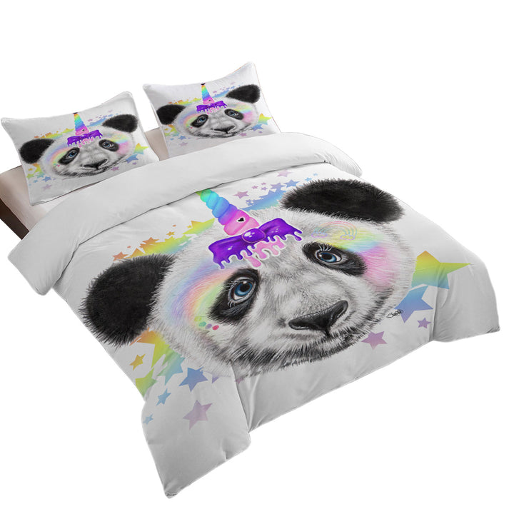 Sweet Funny Animal Pandacorn Panda Duvet Covers