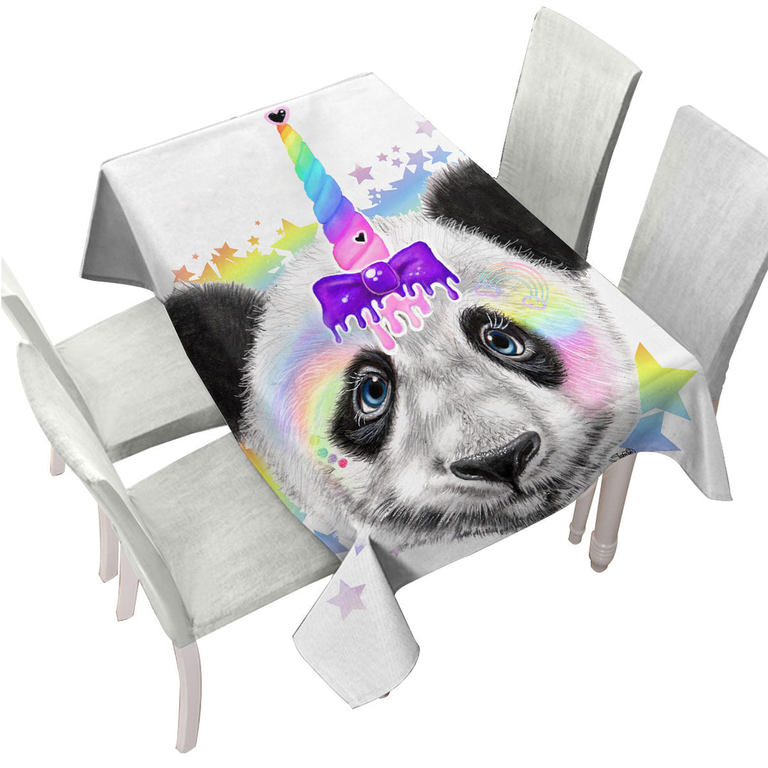 Sweet Funny Animal Pandacorn Panda Table Cover