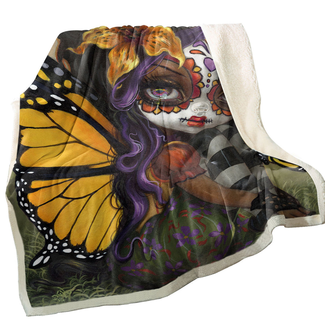 Sweet Isabella Day of the Dead Sofa Blankets