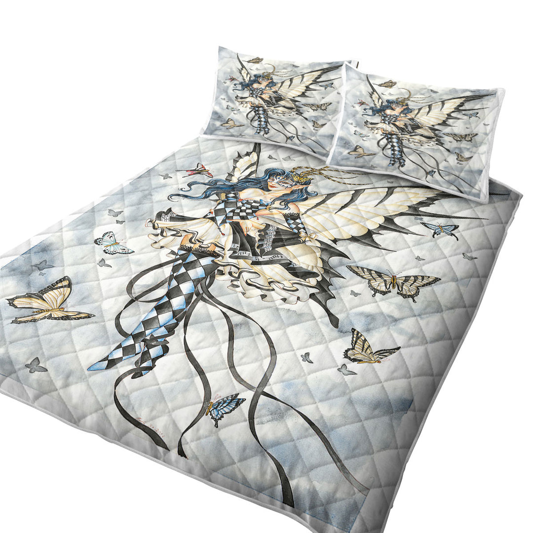 Symphony in Black and White Butterflies Fairy Coverlets