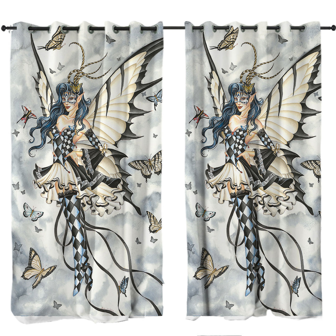 Symphony in Black and White Butterflies Fairy Drapery