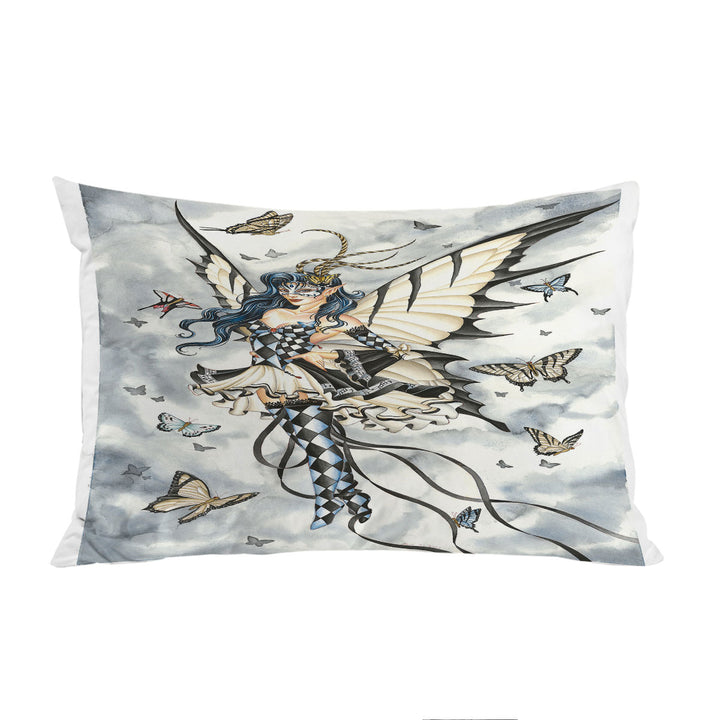 Symphony in Black and White Butterflies Fairy Pillowcase