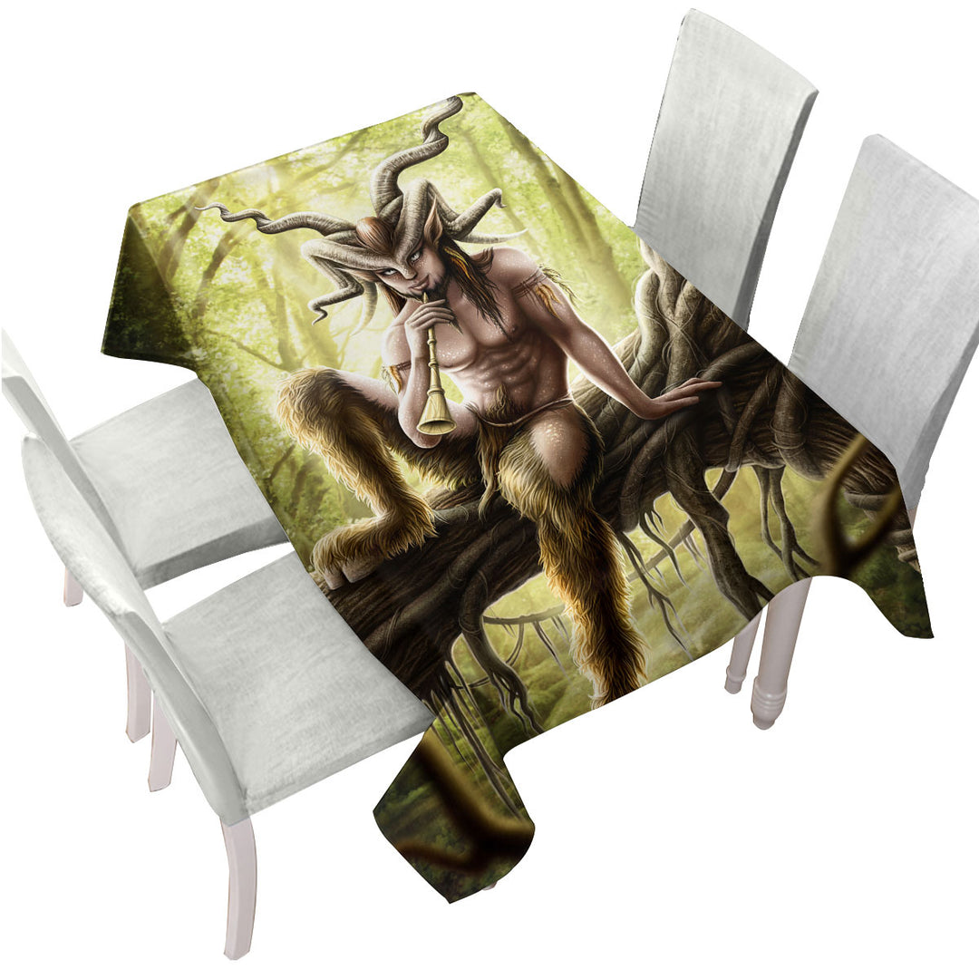 Table Cover with Cool Fantasy Art Faunus the Goat Man Creature