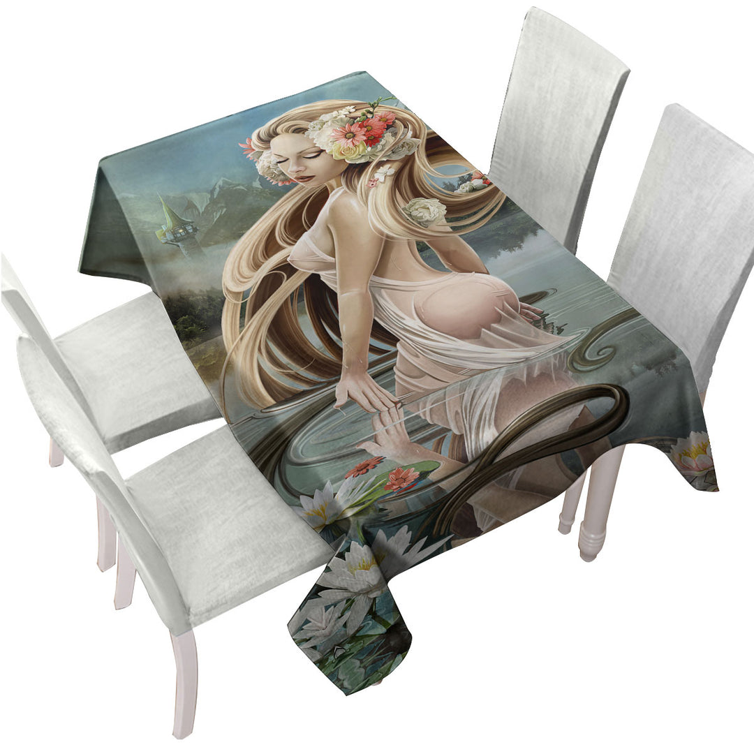 Table Cover with Fine Art Reflections Beautiful Sexy Girl