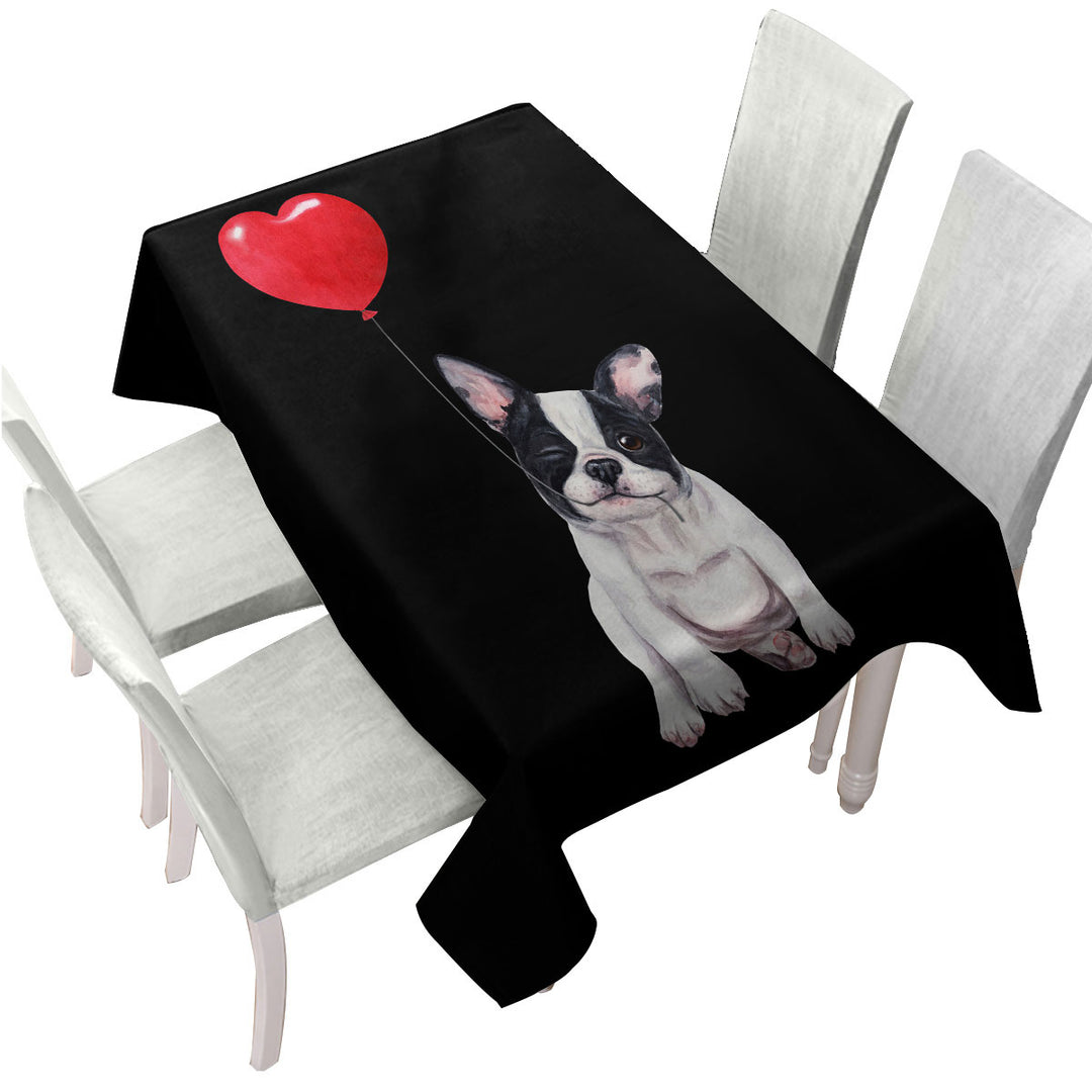 Tablecloth with Adorable Loving French Bulldog Puppy