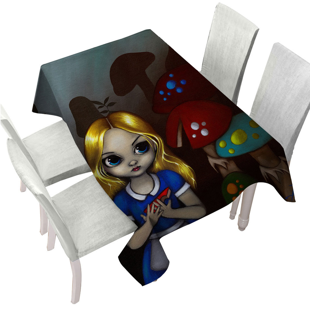 Tablecloth with Alice and the Mushrooms