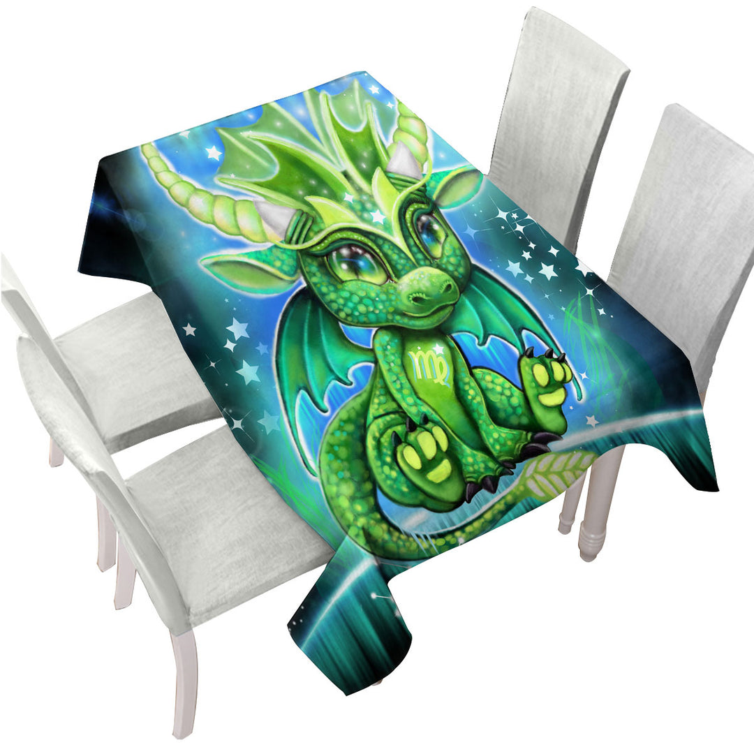 Tablecloth with Boys Cute Virgo Lil Dragon