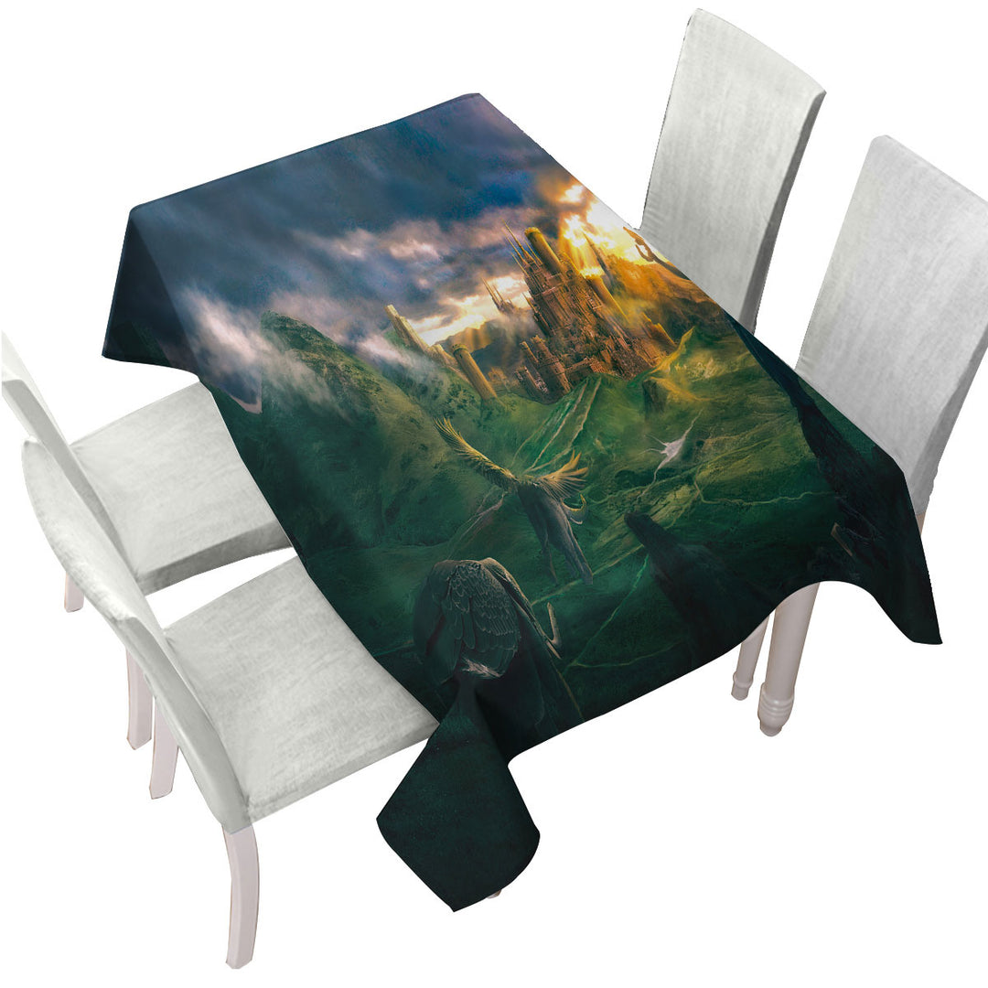 Tablecloth with Fantasy Art the Castle Highlands