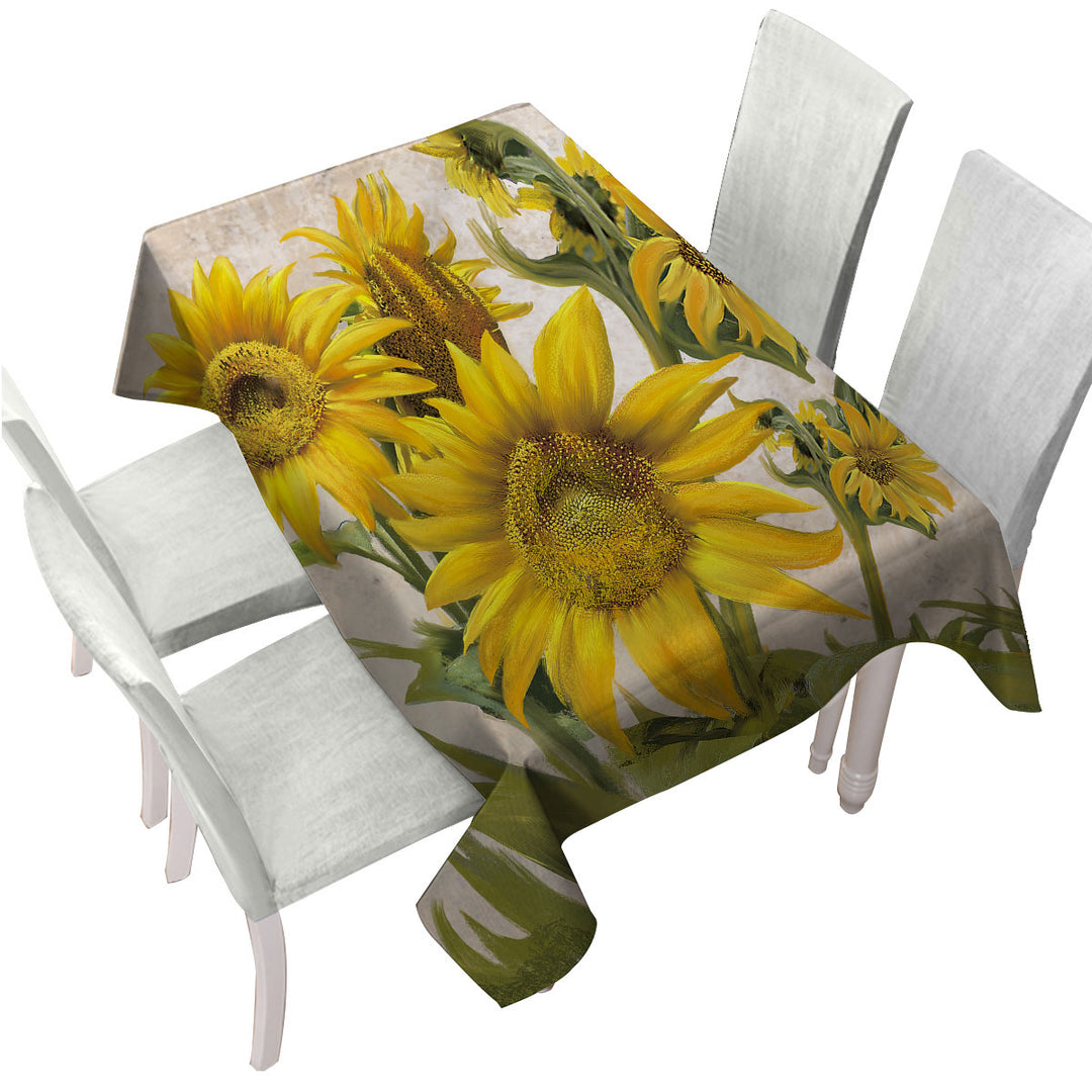 Tablecloth with Flower Art Sunflower Bloom