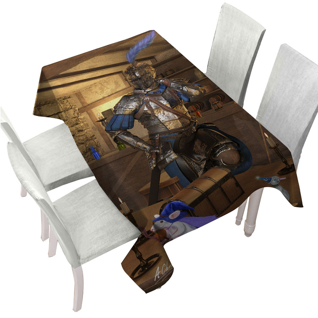 Tablecloth with Sir Simion the Dragonhearted Fantasy Art