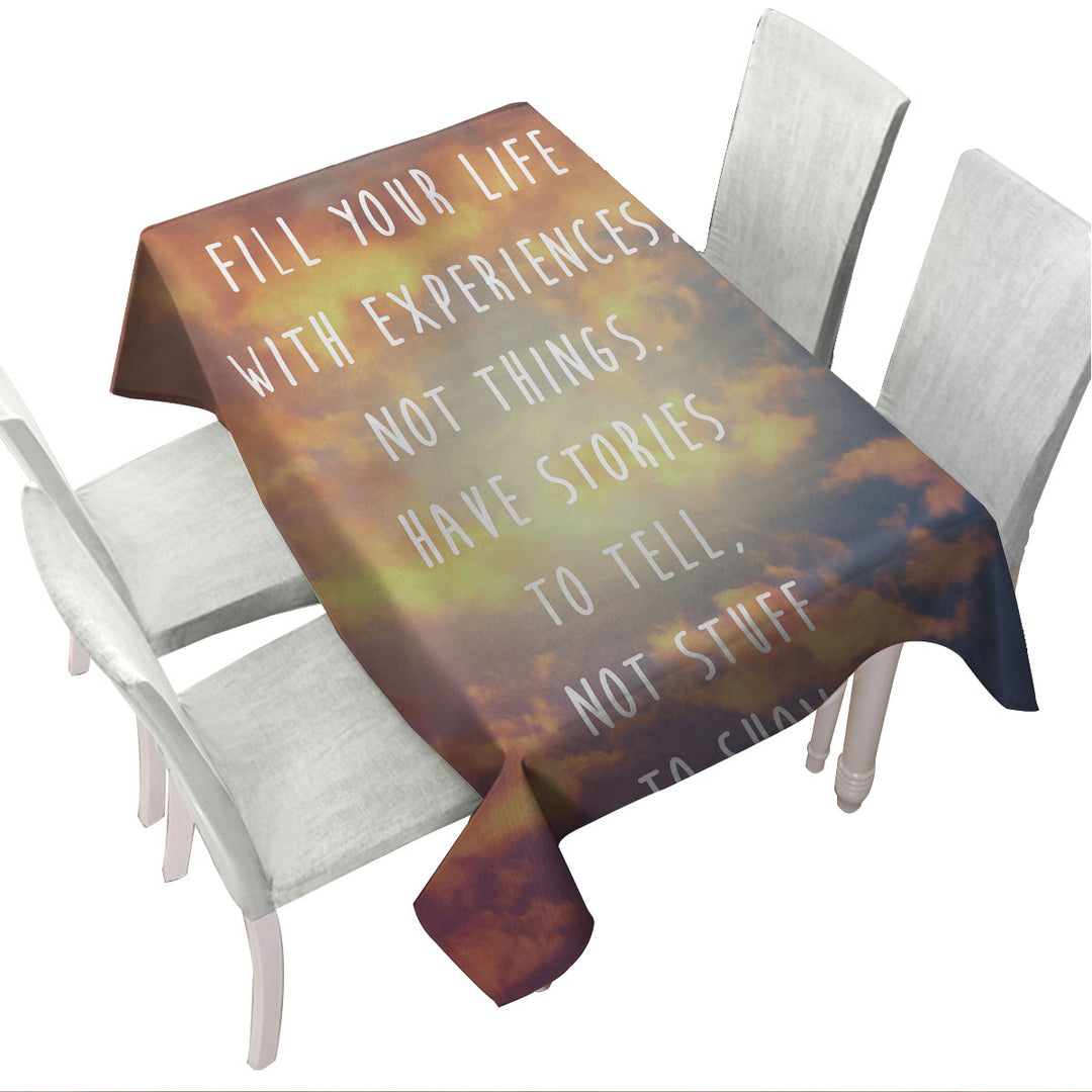 Tablecloth with Skies Inspirational Quote