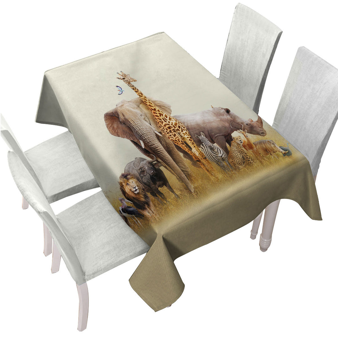 Tablecloth with The African Wildlife Animals