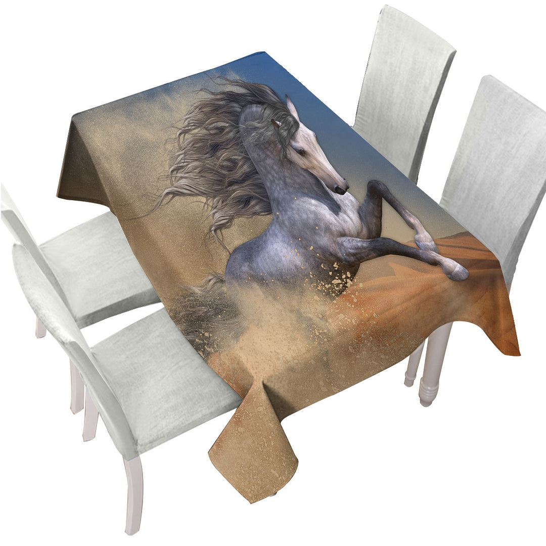 Tablecloth with The Desert Barb Wild Horse Art