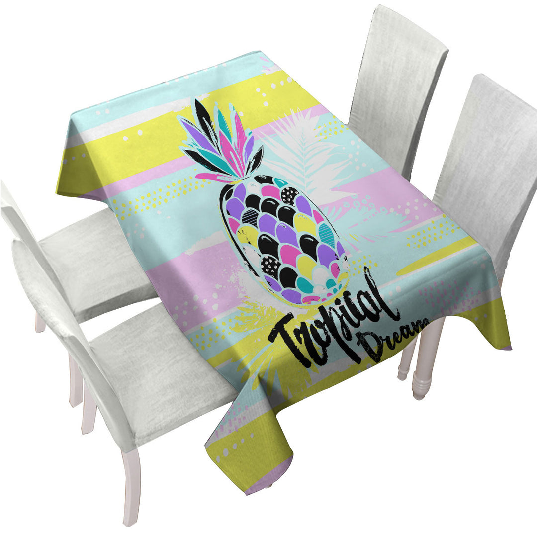 Tablecloth with Tropical Dream a Multi Colored Pineapple