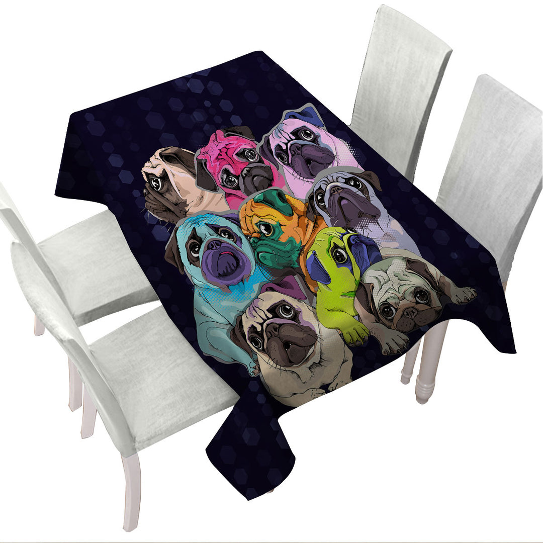 Tablecloths with Adorable Pugs