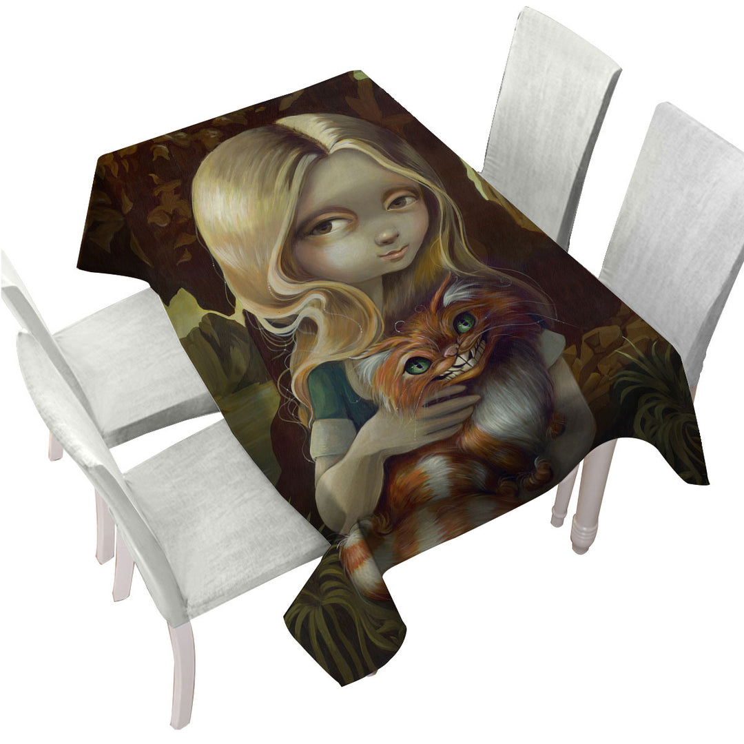 Tablecloths with Alice in a Da Vinci Portrait