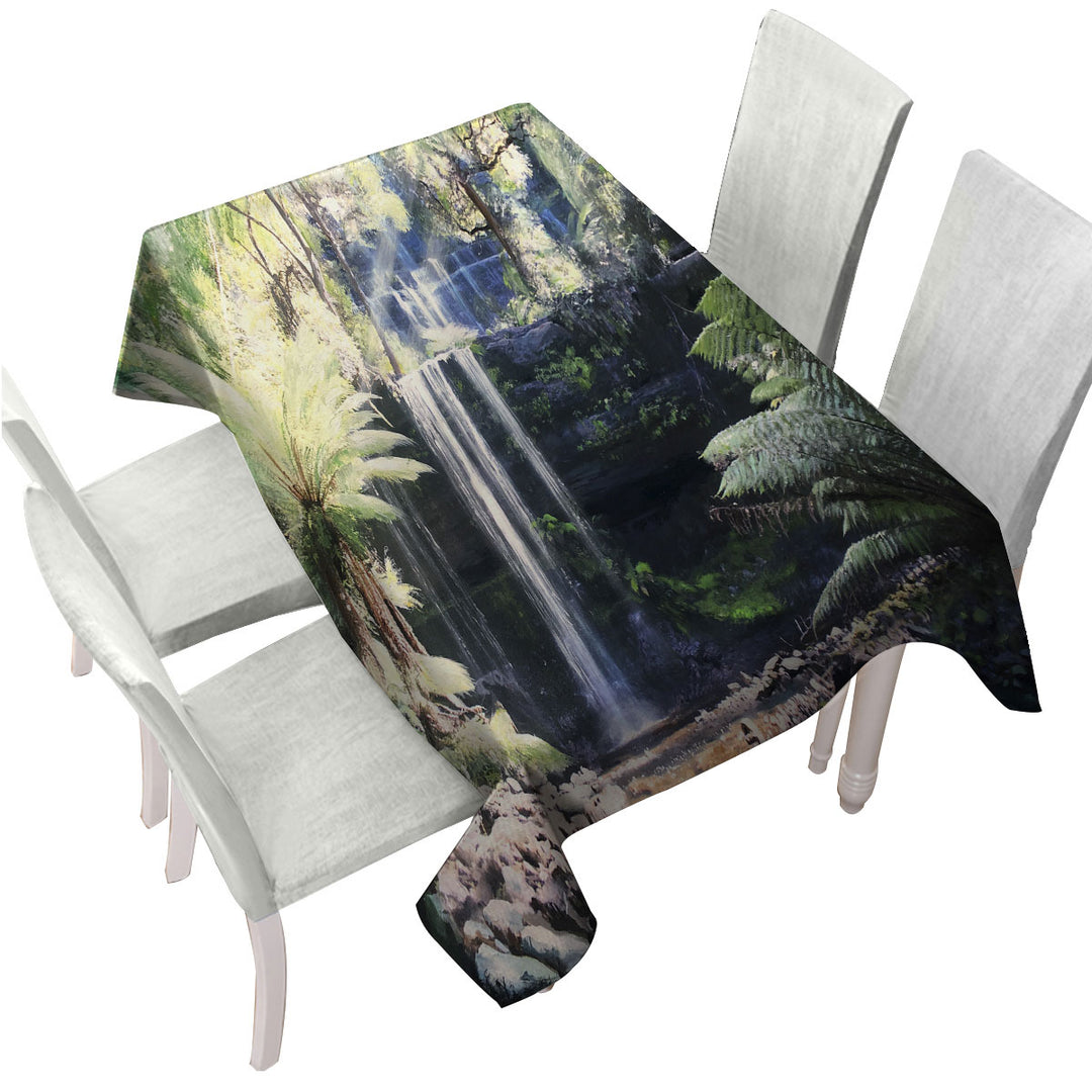 Tablecloths with Beautiful Nature Art Painting Russell Falls