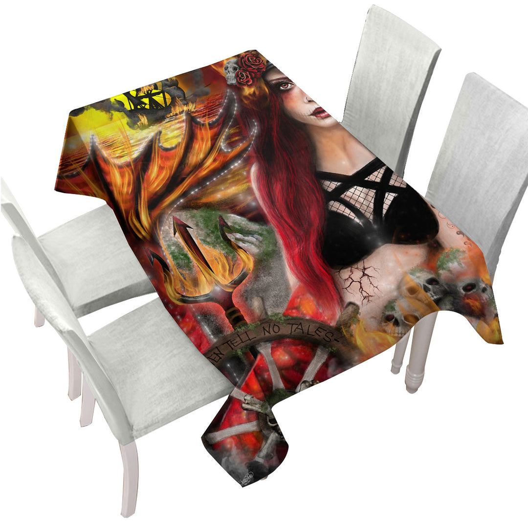 Tablecloths with Blaze the Banished Beautiful Goth Girl