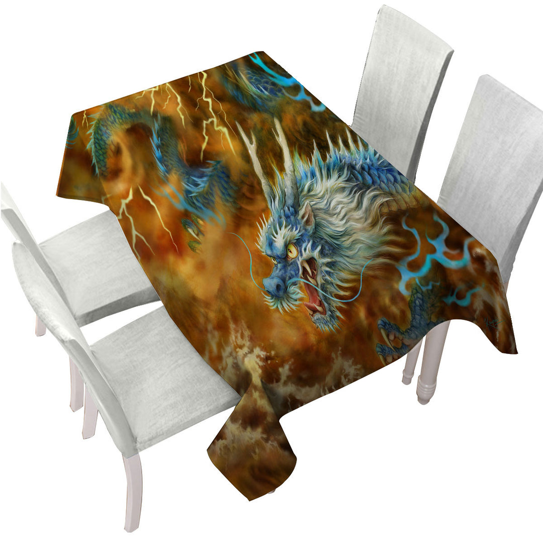 Tablecloths with Cool Fantasy Art Storm East Chinese Dragon