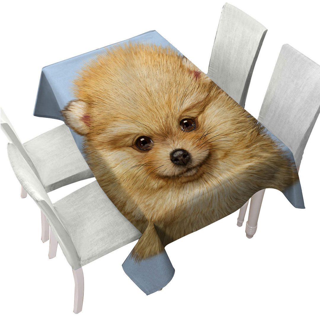 Tablecloths with Cute Animal Art Pomeranian Puppy Dog