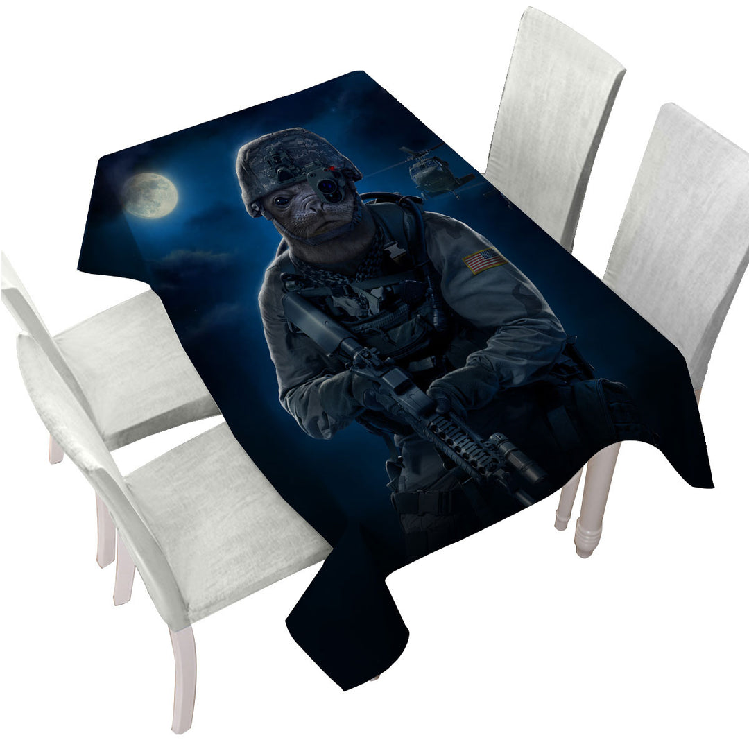 Tablecloths with Funny Cool Animal Artwork the US Navy Seal