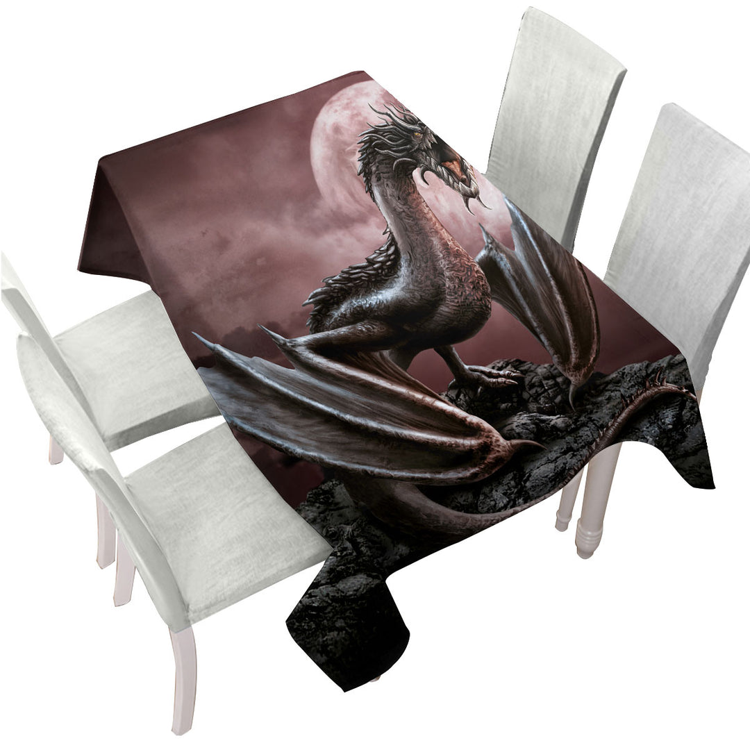 Tablecloths with Scary Fantasy Art Darius Moon Dragon