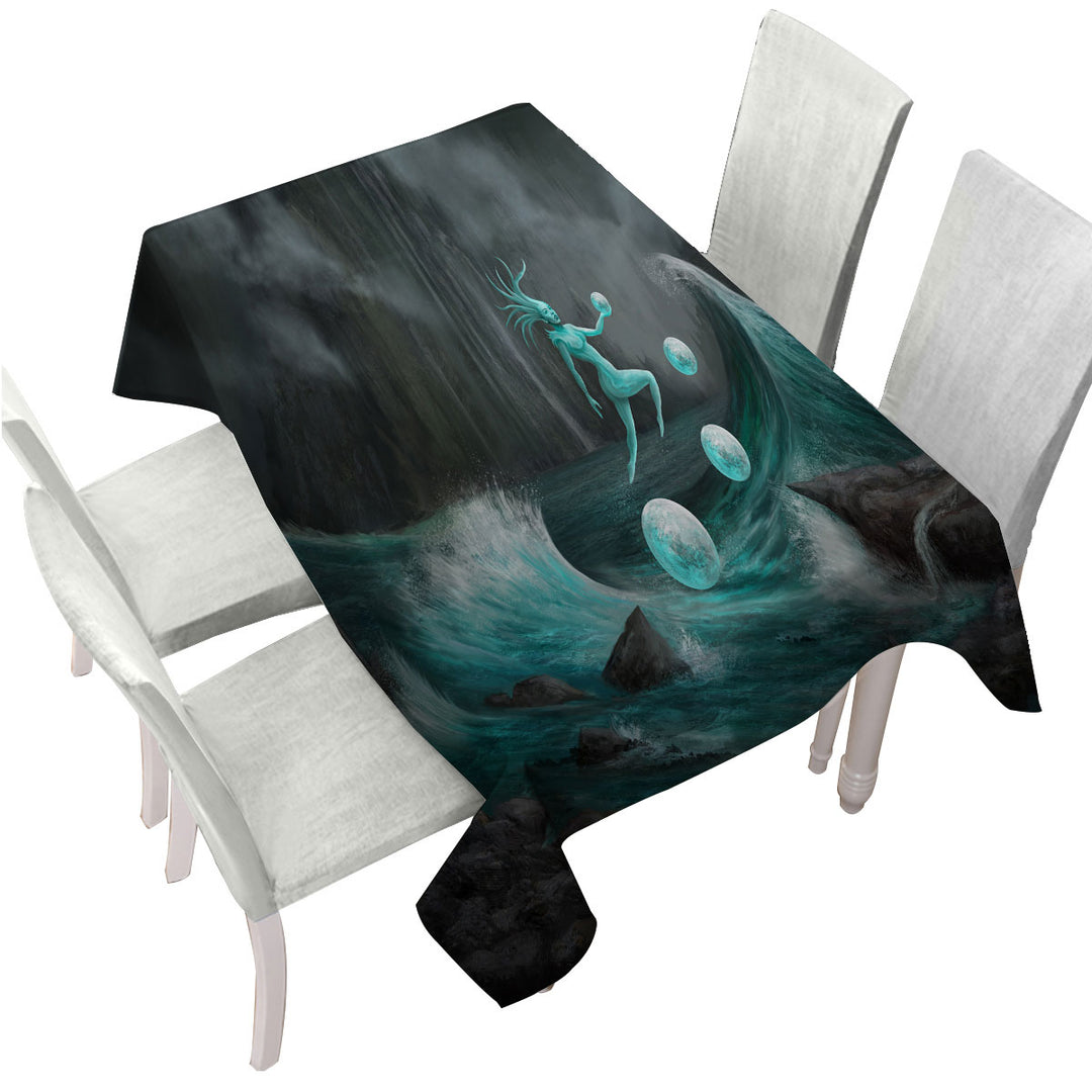 Tablecloths with Thalassa the Ocean God Fantasy Art