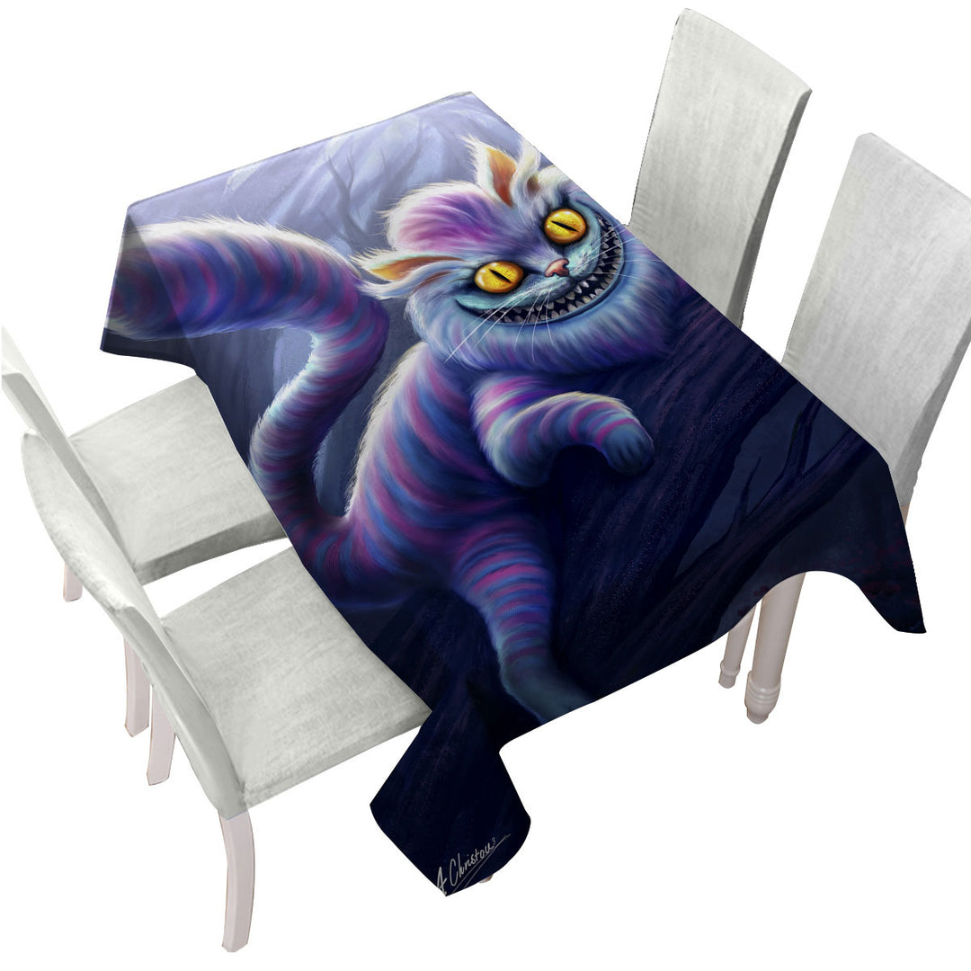 Tablecloths with Wonderland Purple Cat