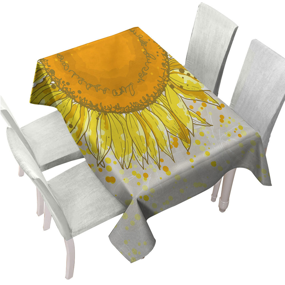 Tablecloths with Yellow Spots and Sunflower