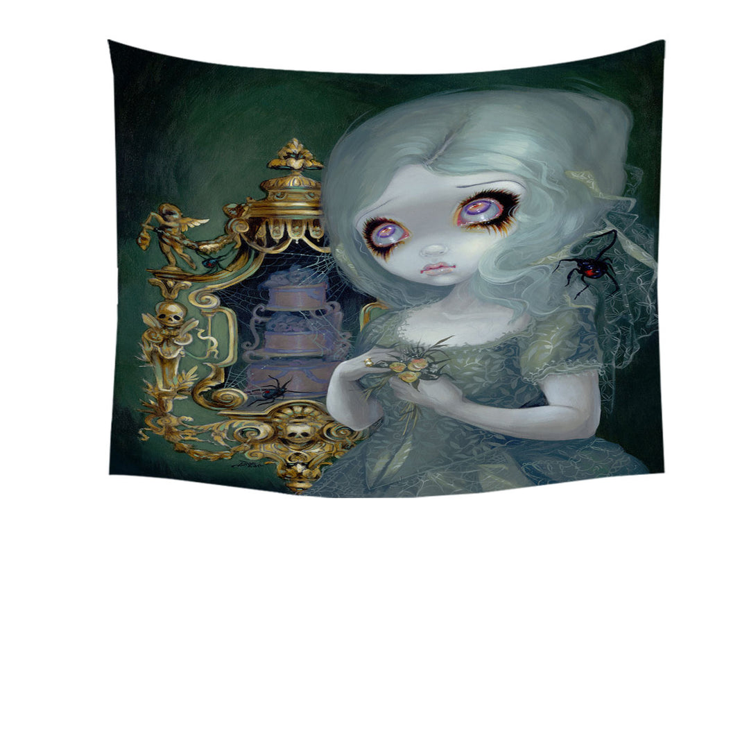 Tapestry with Dark Art Miss Havisham Ghostly Pale Beautiful Girl