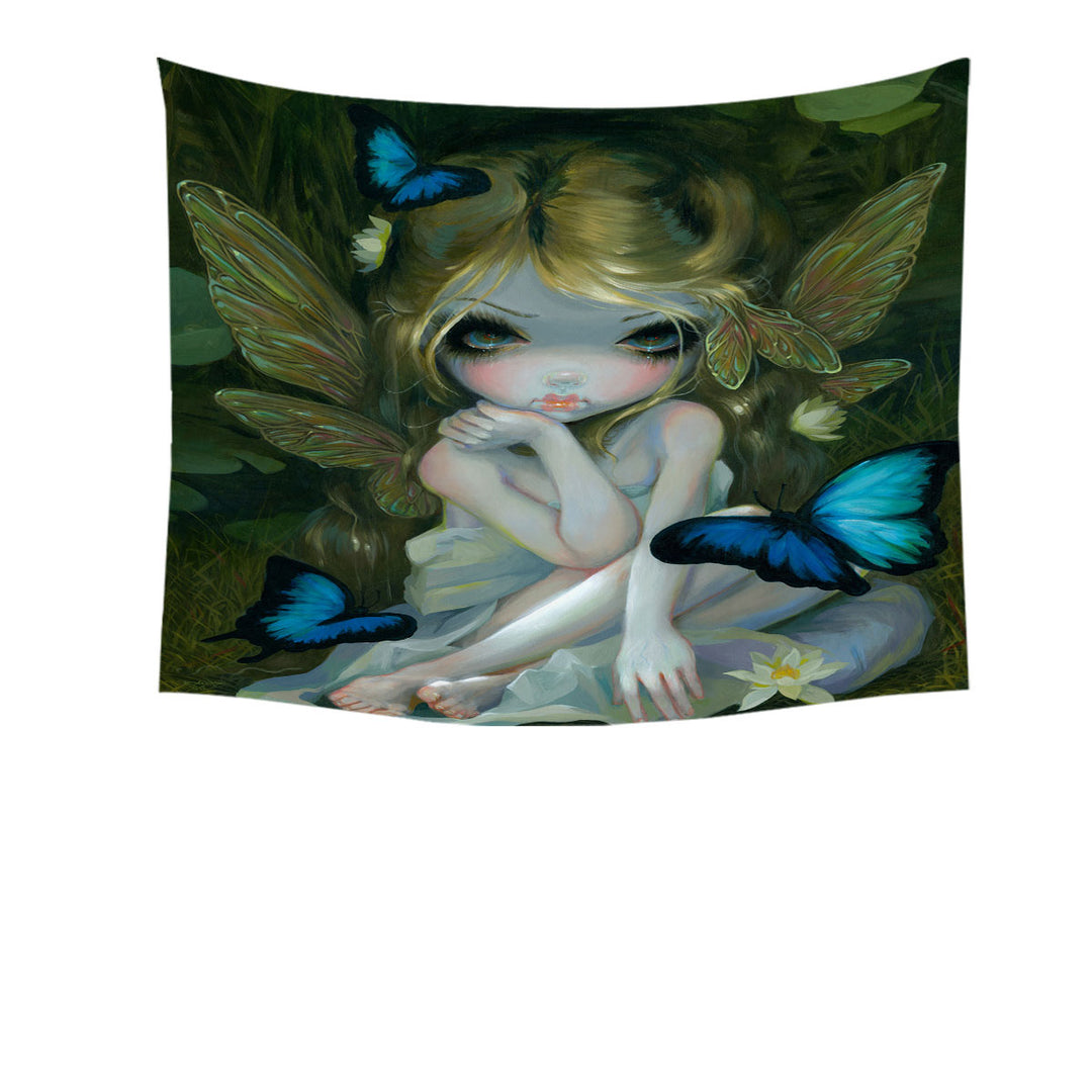 Tapestry with Morpho Butterflies and Lily the Forest Fairy