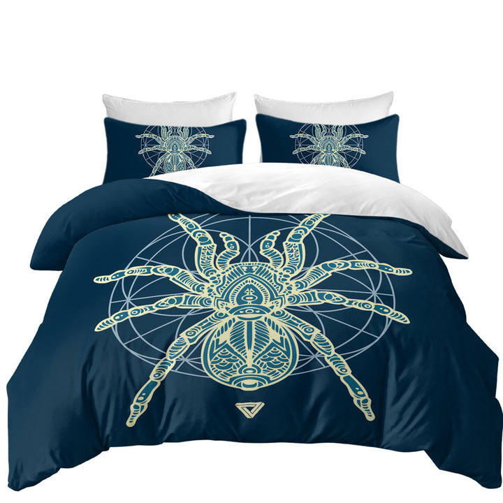 Teal Yellow Tarantula Spider Bed Covers