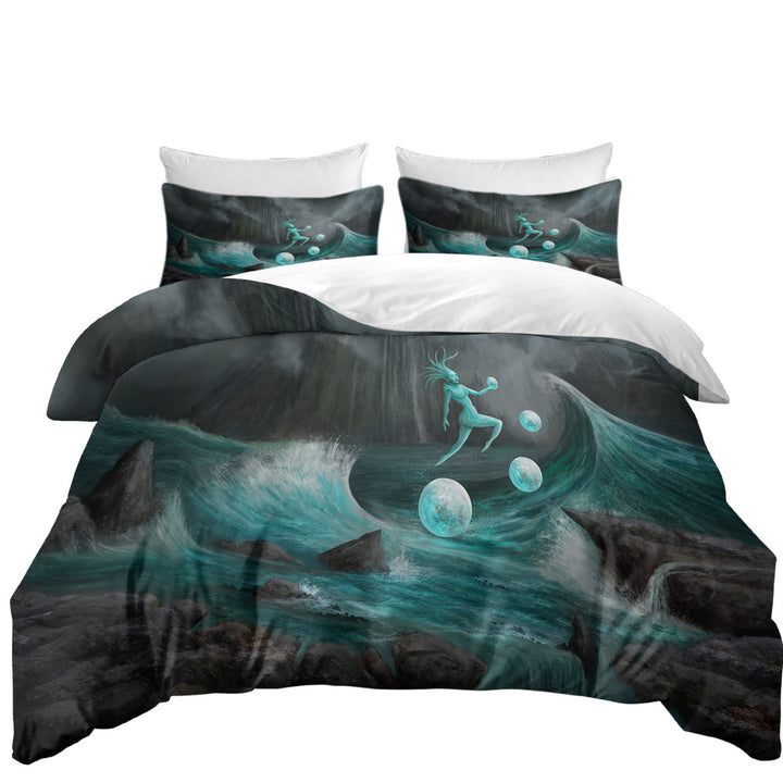 Thalassa the Ocean God Fantasy Art Coverlet