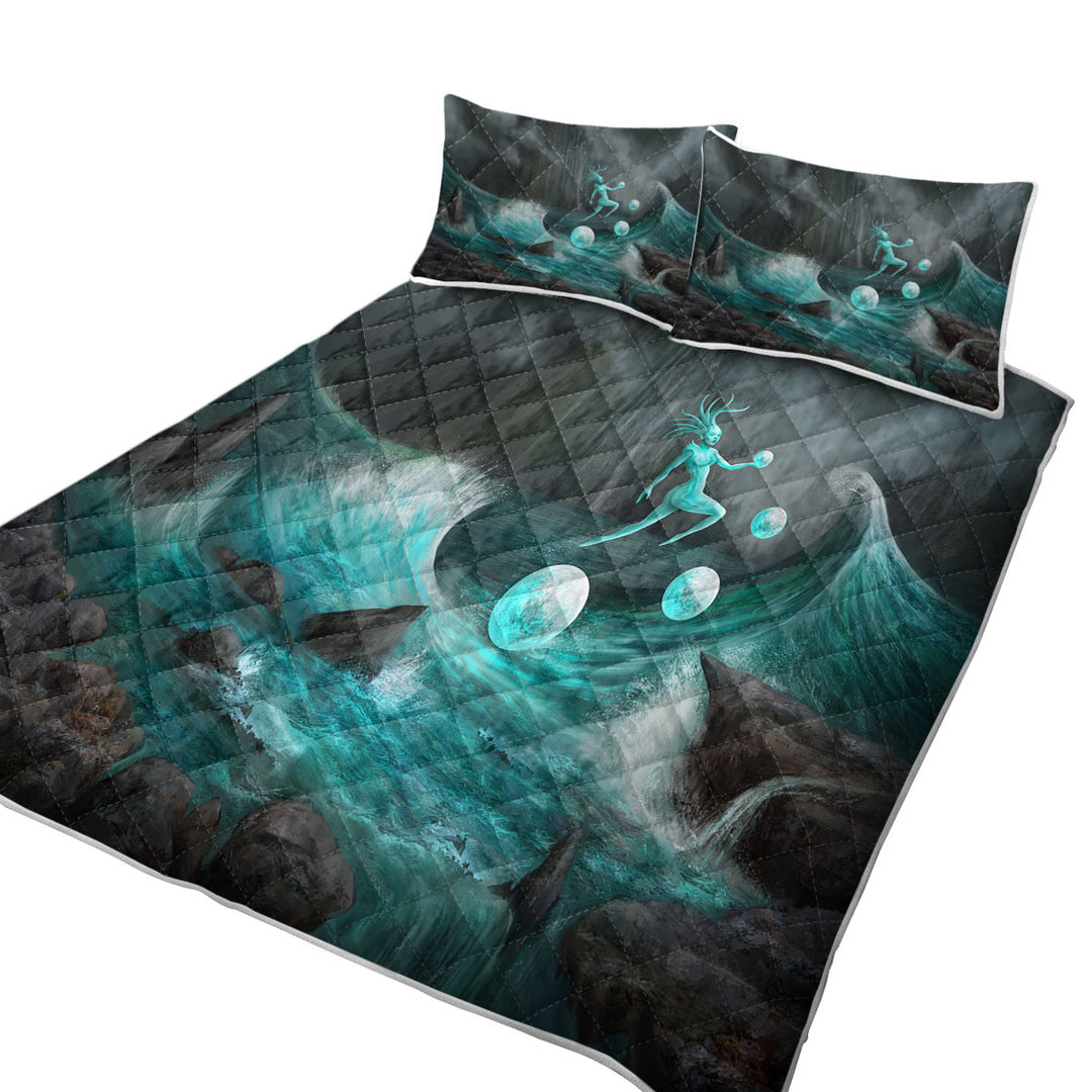 Thalassa the Ocean God Fantasy Art Coverlets