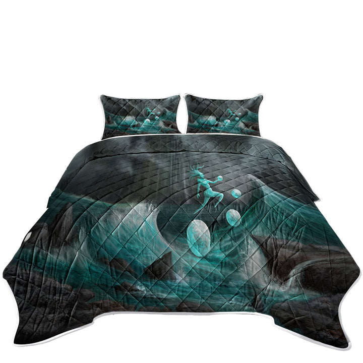 Thalassa the Ocean God Fantasy Art King Size Quilt Sets