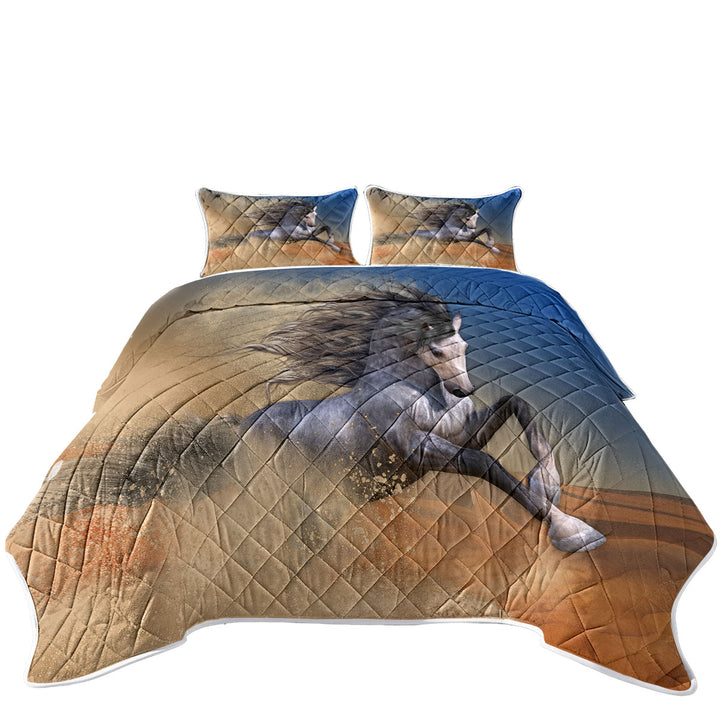 The Desert Barb Wild Horse Art Twin Quilt