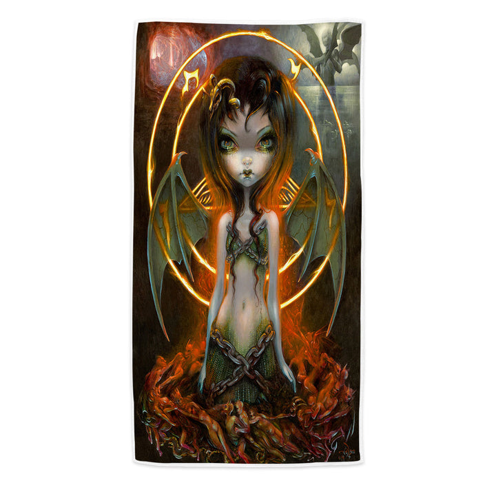 The Devil Beach Towels Elemental Fire Demons and Dark Fairy