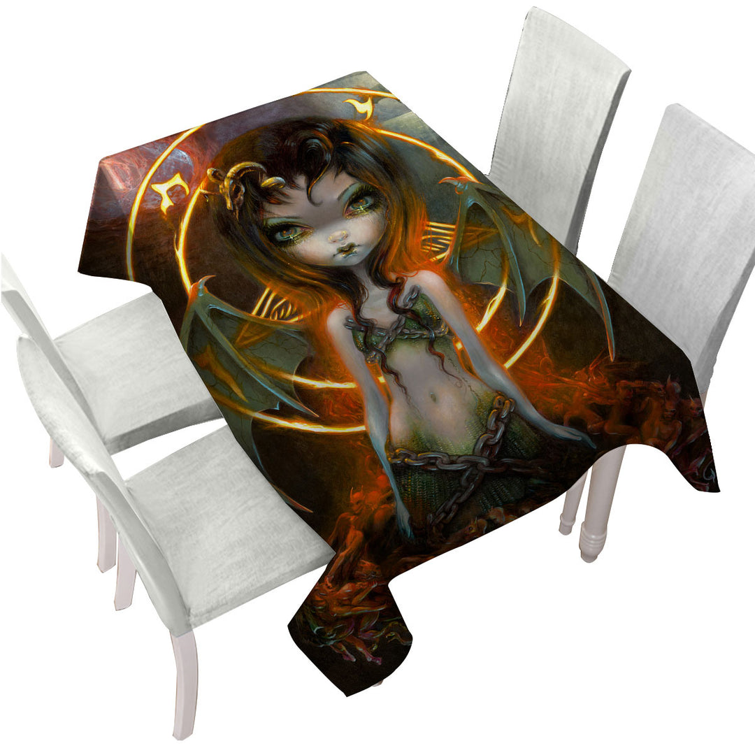 The Devil Elemental Fire Demons and Dark Fairy Custom table Covers