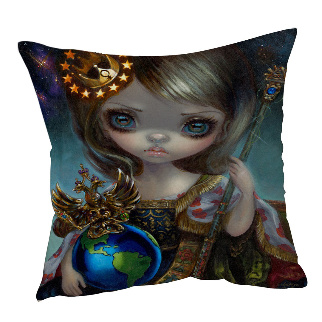 The Empress of the Universe Victorian Girl Cushion Cover