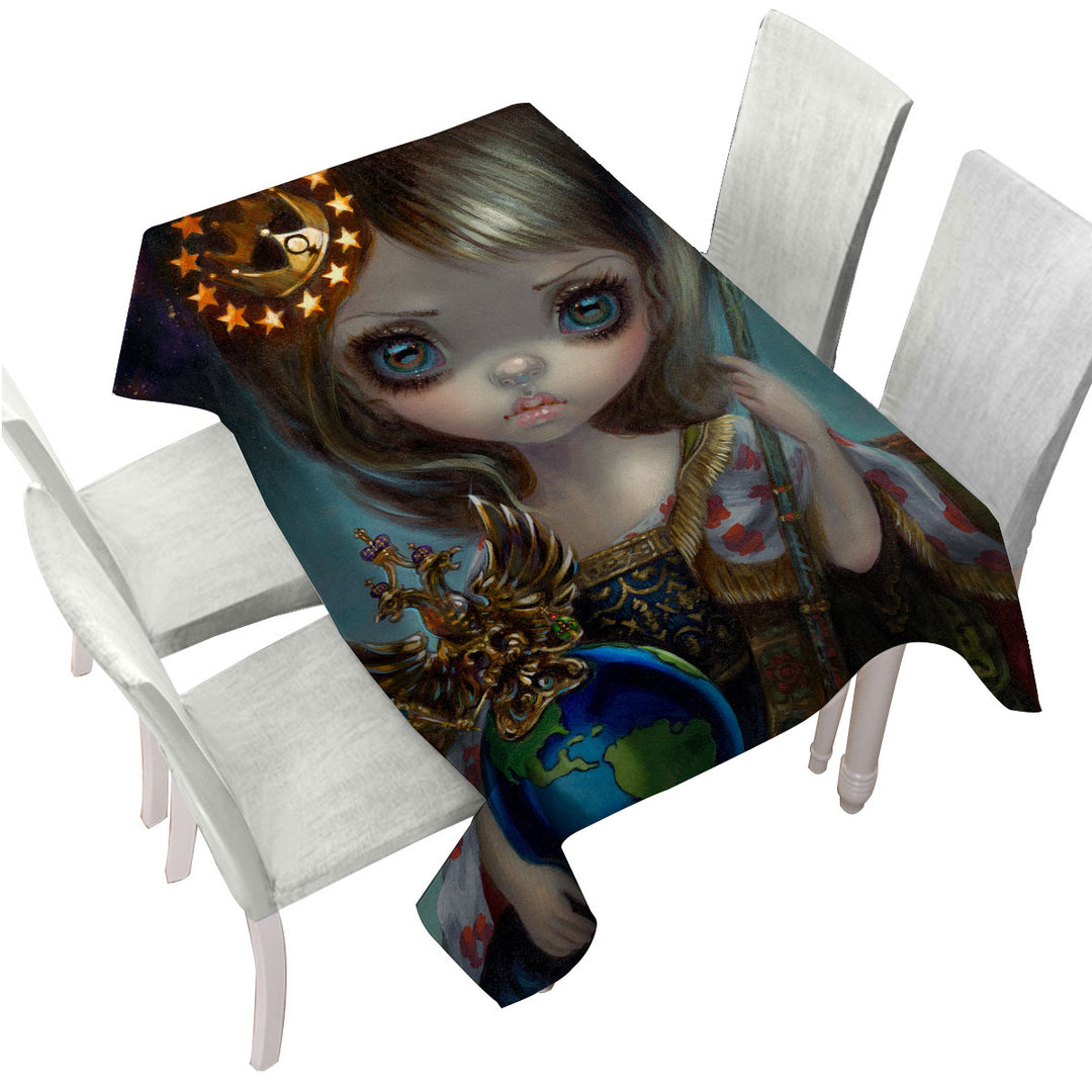 The Empress of the Universe Victorian Girl Custom table cloth