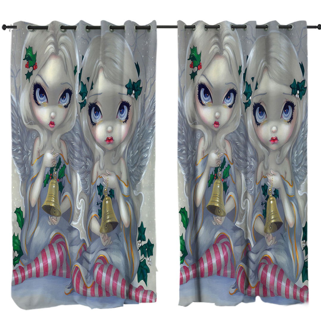 The Holly and The Ivy Beautiful Christmas Angels Curtains