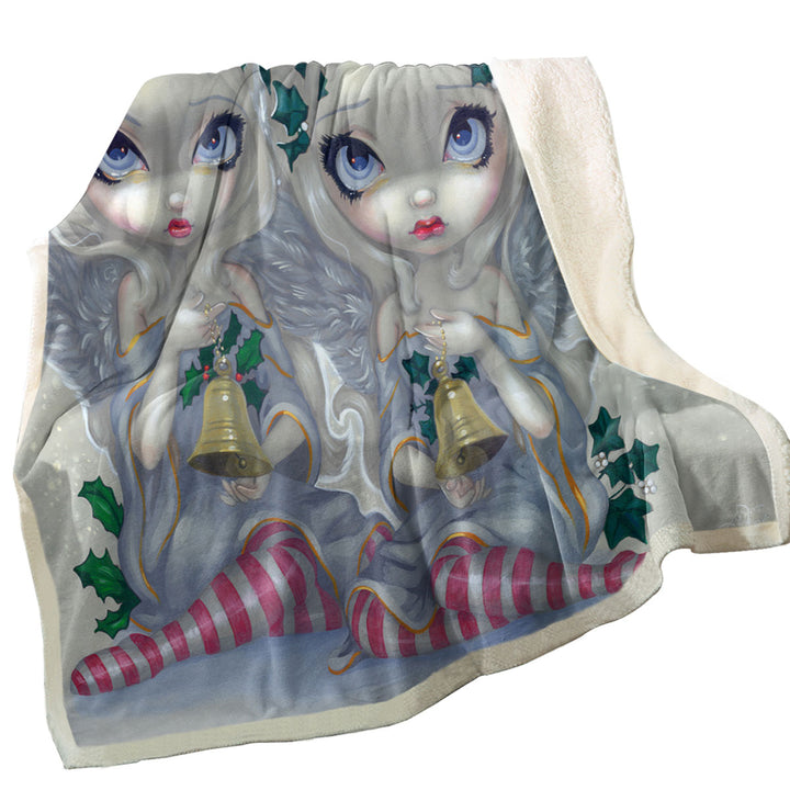 The Holly and The Ivy Beautiful Christmas Angels Fleece Blankets