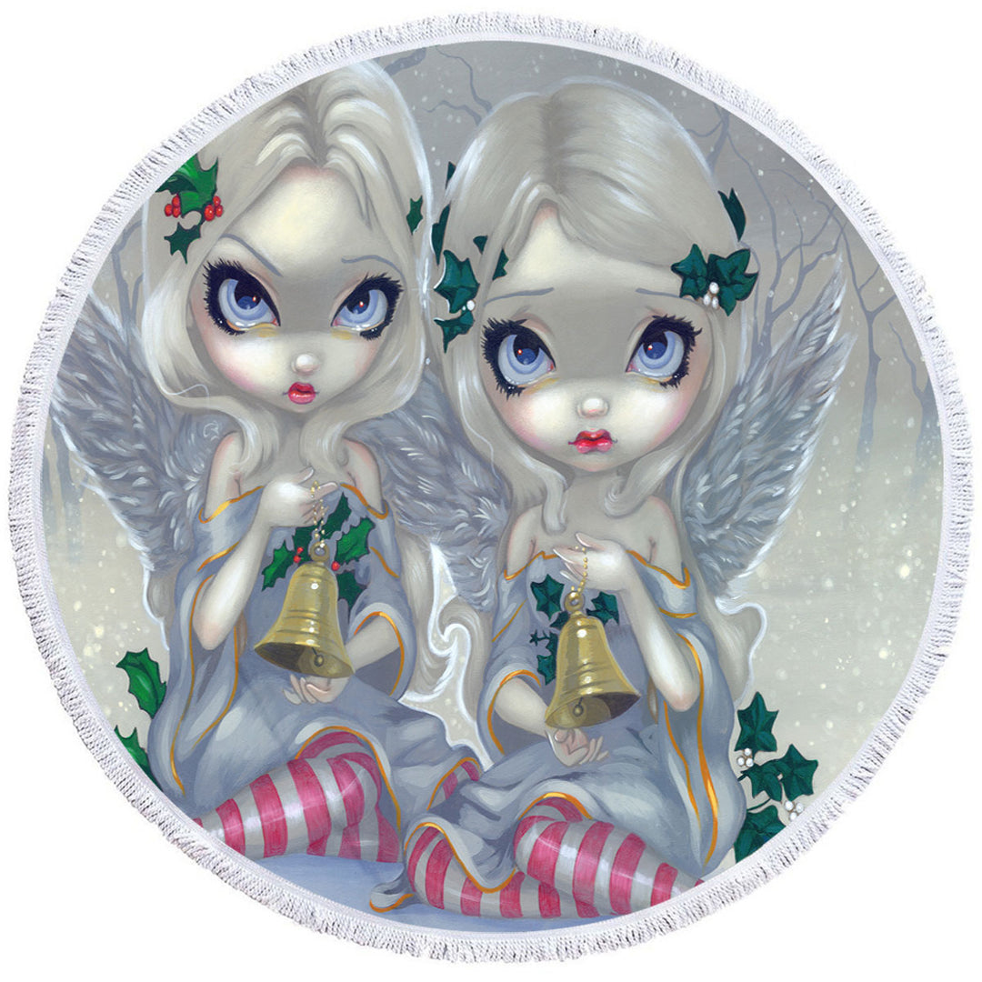The Holly and The Ivy Beautiful Christmas Angels Nice Beach Towels