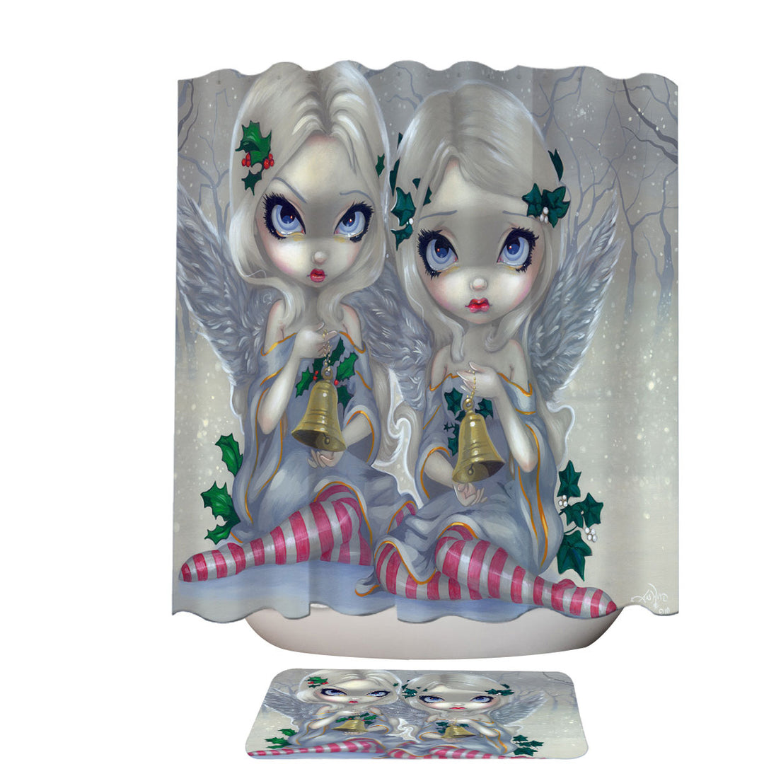 The Holly and The Ivy Beautiful Christmas Angels Shower Curtains