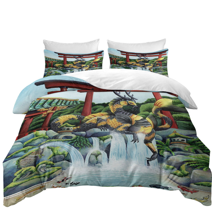 The Japanese Emperor Koi Fish and Dragon Duvet Covers