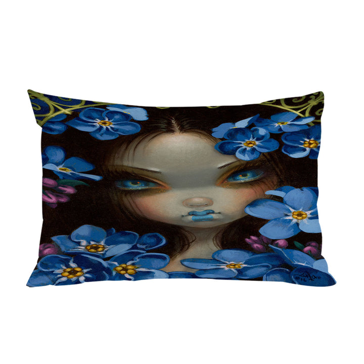 The Language of Flowers Forget Me Nots Blue Girl King Pillow Cases