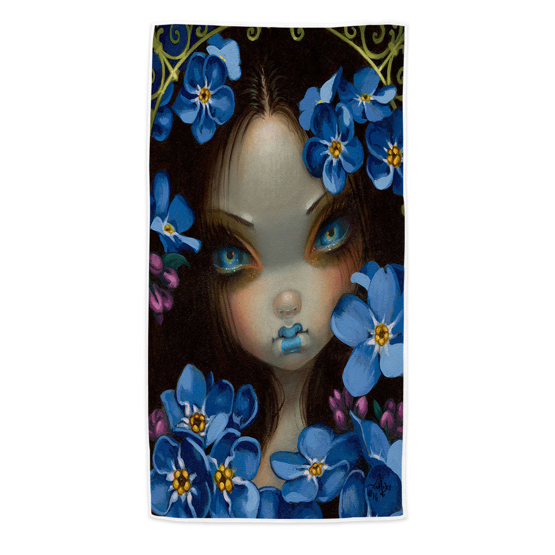 The Language of Flowers Forget Me Nots Blue Girl Pool Towels