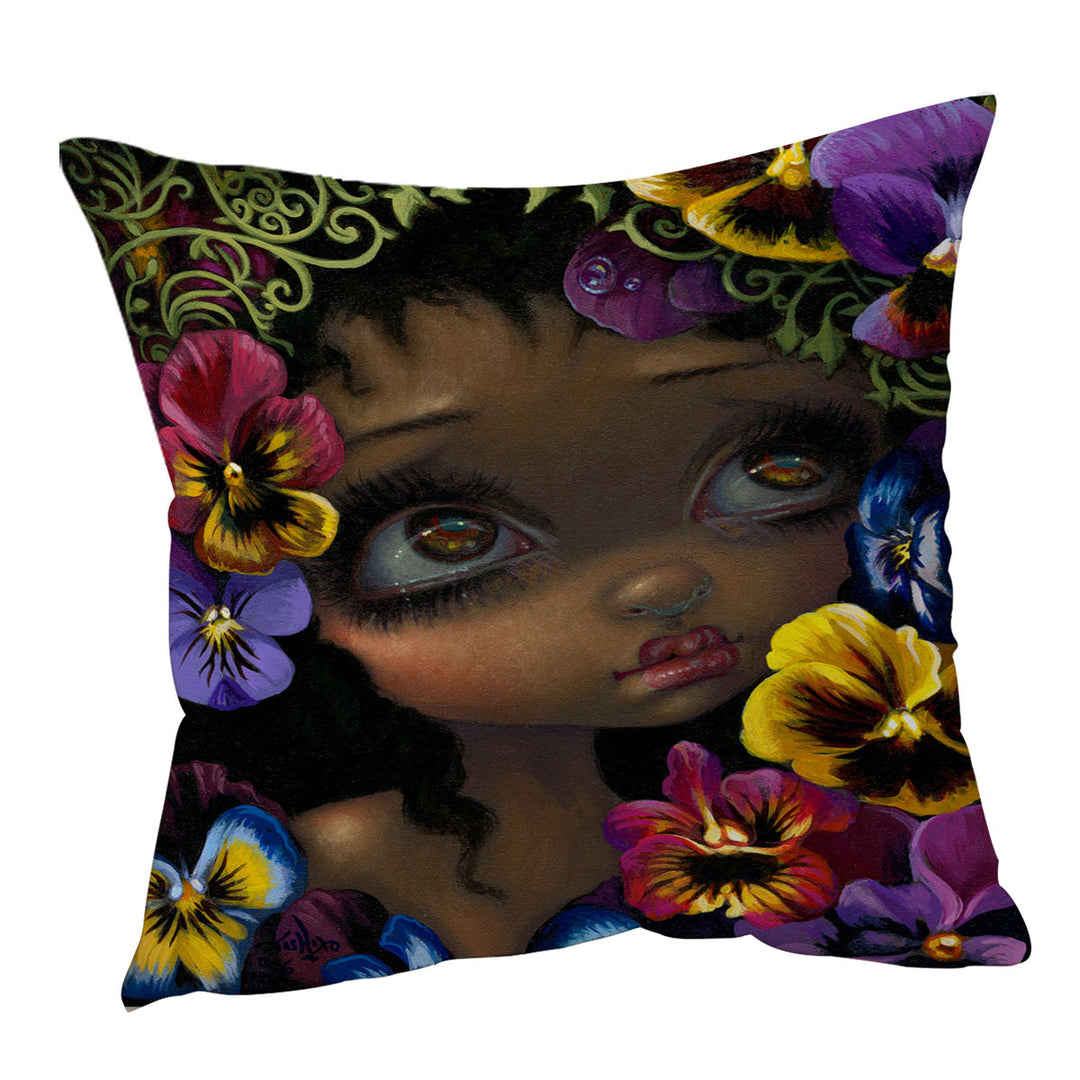 The Language of Flowers Pansies Cushion Cover