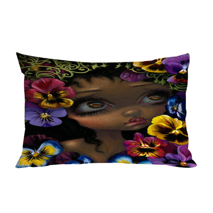 The Language of Flowers Pansies Girl Pillow Case Covers